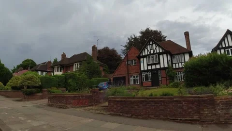 Low Angle Car Mounted Camera Luton City Street View Footage Stock Footage 314564063
