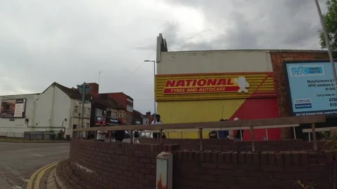 Low Angle Car Mounted Camera Luton City Street View Footage Stock Footage 314564113