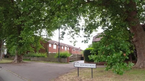 Low Angle Car Mounted Camera Luton City Street View Footage Stock Footage 314564146