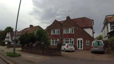 Low Angle Car Mounted Camera Luton City Street View Footage Stock Footage 314564200