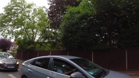 Low Angle Car Mounted Camera Luton City Street View Footage Stock Footage 314564205