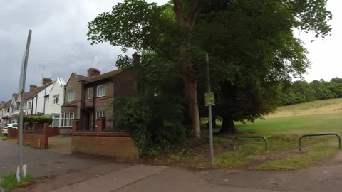 Low Angle Car Mounted Camera Luton City Street View Footage Stock Footage 314564273