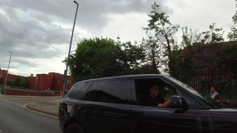 Low Angle Car Mounted Camera Luton City Street View Footage Stock Footage 314564279