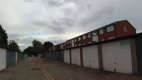 Low Angle Car Mounted Camera Luton City Street View Footage Video stock 314564313