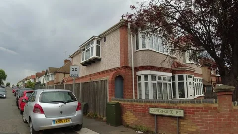 Low Angle Car Mounted Camera Luton City Street View Footage Stock Footage 314564340