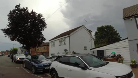 Low Angle Car Mounted Camera Luton City Street View Footage Stock Footage 314564356