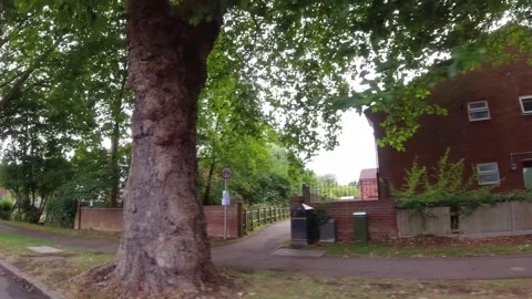 Low Angle Car Mounted Camera Luton City Street View Footage Stock Footage 314564366