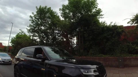 Low Angle Car Mounted Camera Luton City Street View Footage Video stock 314564400