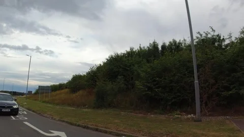 Low Angle Car Mounted Camera Luton City Street View Footage Stock Footage 314564409