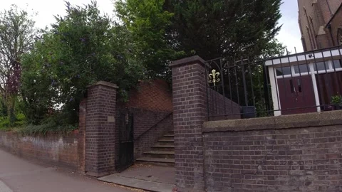 Low Angle Car Mounted Camera Luton City Street View Footage Stock Footage 314564434