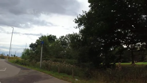 Low Angle Car Mounted Camera Luton City Street View Footage Stock Footage 314564435