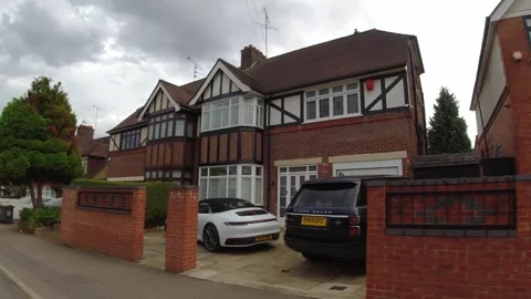 Low Angle Car Mounted Camera Luton City Street View Footage Stock Footage 314564453