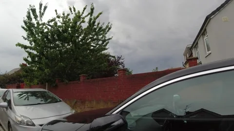 Low Angle Car Mounted Camera Luton City Street View Footage Video stock 314564476