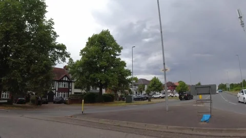 Low Angle Car Mounted Camera Luton City Street View Footage Stock Footage 314564490