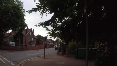 Low Angle Car Mounted Camera Luton City Street View Footage Stock Footage 314564660