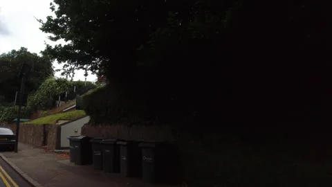 Low Angle Car Mounted Camera Luton City Street View Footage Stock Footage 314564730