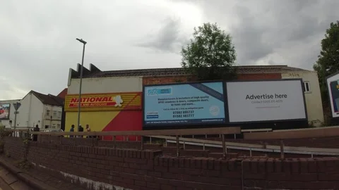Low Angle Car Mounted Camera Luton City Street View Footage Stock Footage 314564768