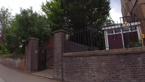 Low Angle Car Mounted Camera Luton City Street View Footage Stock Footage 314564778