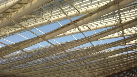 Low angle of ceiling at station of Chatelet Les Halles in Paris. France 스톡 동영상 131221897