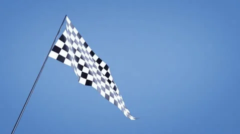 Low angle checkered flag in the blue sky Discount Period Stock Footage 10578688
