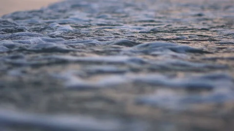 Low Angle Close up Chaotic Water Wave Pattern Above Surface in Open Ocean Stock Footage 120330458