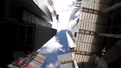 Low Angle of a construction site, The Shard London Stock Footage 151324010