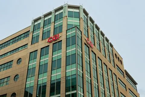 Low angle of the corner of the CGI building Stock Photos