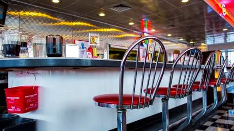 Low Angle Diner Bar Stock Photos