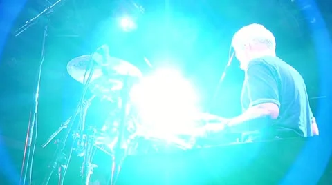 Low Angle of Drummer at Concert Stock Footage 11440762