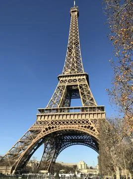 Low angle of Eiffel Tower in Paris, France Stock Photos