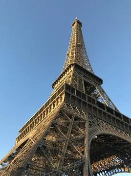 Low angle of Eiffel Tower in Paris, France Stock Photos