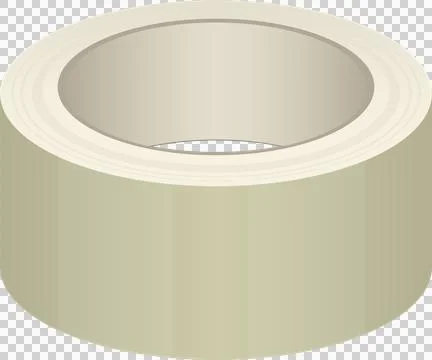 A low-angle, eye-level, symmetrical presentation of adhesive tape roll, set.. Stock Illustration