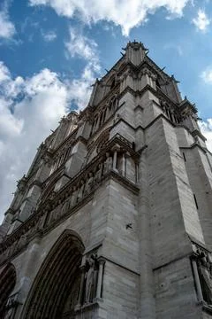 A low angle of the facade of the Cathedral Notre Dame de Paris Paris France w Photos
