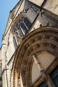 Low angle on the facade of the Saint-Pierre church in Bordeaux, France Stock Photos