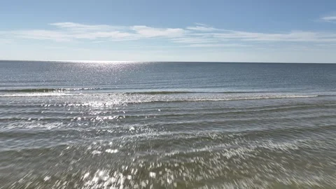 Low angle flight over shallow Chesapeake Bay waters Virginia Eastern Shore 스톡 동영상 280447706