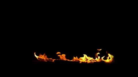 Low-Angle Floor Fire VFX Overlay against black Stock Footage 324943143