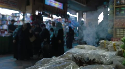 Low Angle footage inside souk Mutrah Stock Footage 45842362