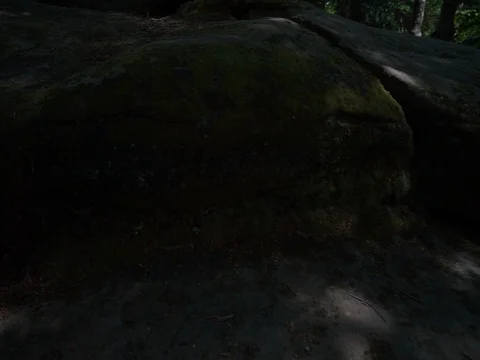 Low angle hike along top of rock formation at CVNP Stock Footage 82715262