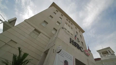 Low Angle of HSBC Building in Georgetown, Penang Stock Footage 48140437