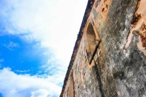 Low angle image of the ruin of st paul church in malacca Stock Photos
