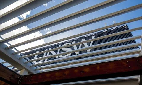 Low angle isometric view of the Mathews Building of UNSW Stock Photos