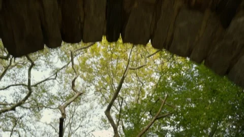 Low angle Kirazli Monastery stone ruins Stock Footage 336467019