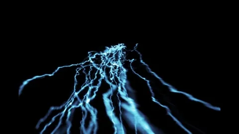 Low Angle Lightning Ground Level Horizon Flash Compositing Element On Black Stock Footage 338098165