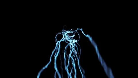 Low Angle Lightning Wide Horizon Thunderbolt VFX Overlay Against Black Stock Footage 339696844
