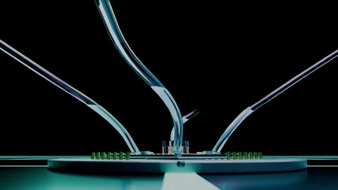 Low Angle Macro Skim Across Reflective Dark Circuit Traces, 4K 库存影片 345012148