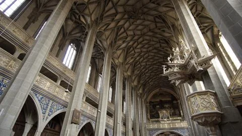 Low Angle Marktkirche Unser Lieben Frauen in Halle Germany Stock Photos