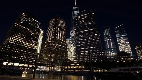 Low Angle Motion Control Time-lapse by the World Trade Center Video stock 80376728