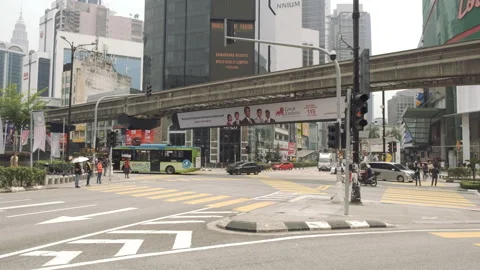Low Angle No Motion Bukit Bintang Crossing Stock Footage 252414103