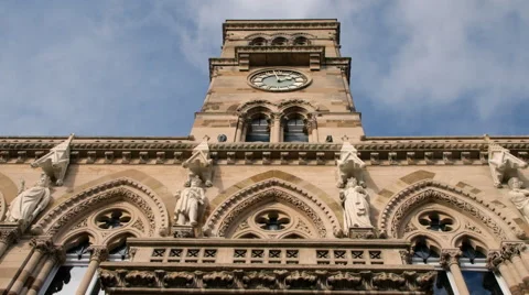 Low Angle of Northampton Guildhall Watchtower Stock Footage 61486340