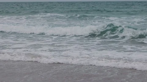 Low Angle Ocean Waves In Miami Stock Footage 172318596